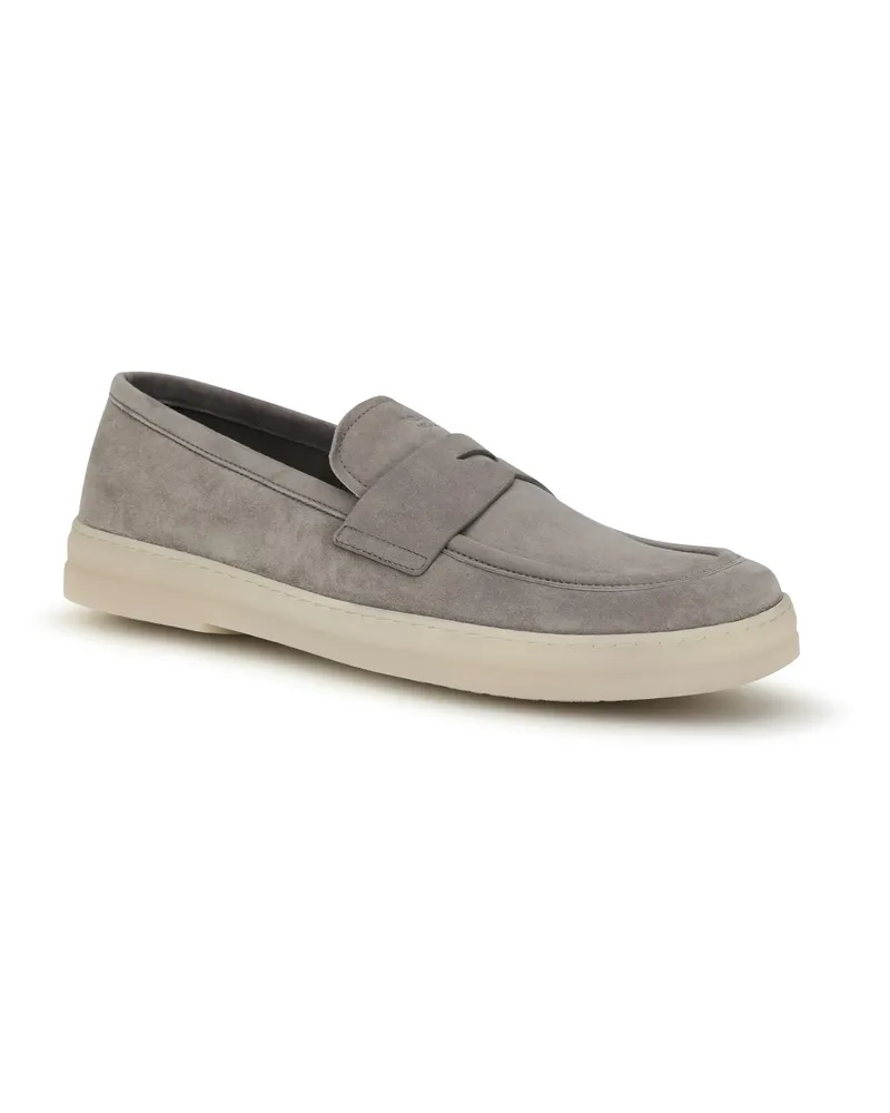 Prada Men's Suede Loafers Nube Gray