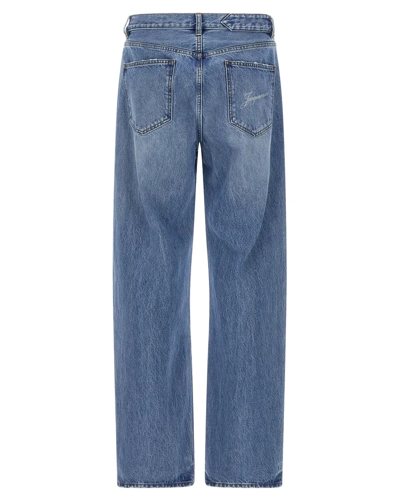 Jacquemus Men's Blue Cotton Straight-Leg Jeans Clothing Blue