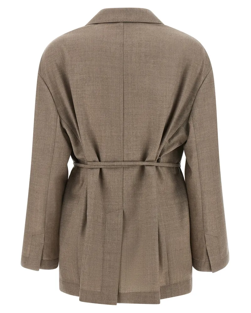 Brunello Cucinelli Fresh Wool Blazer — Beige Taupe