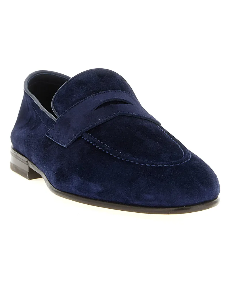 Brunello Cucinelli Suede Penny Loafer Loafer — Navy Navy