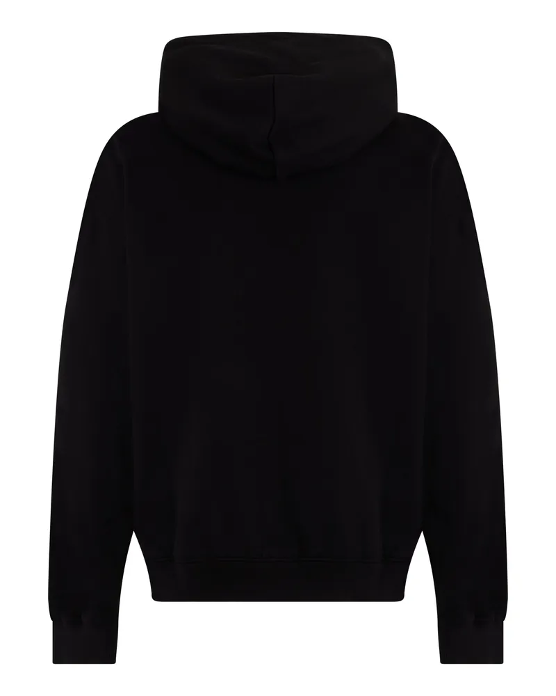 Dolce & Gabbana Men's Hooded Zip-Up Sweatshirt Black Cotton Top Black