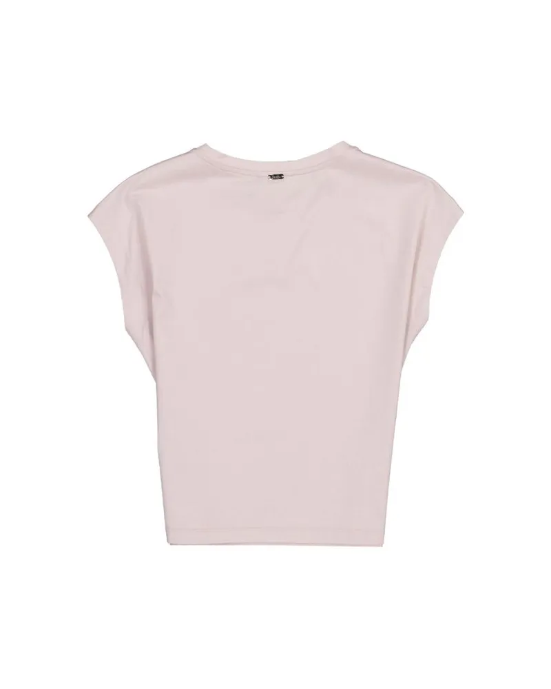 Herno Relief Logo Cotton T-Shirt — Pink Pink