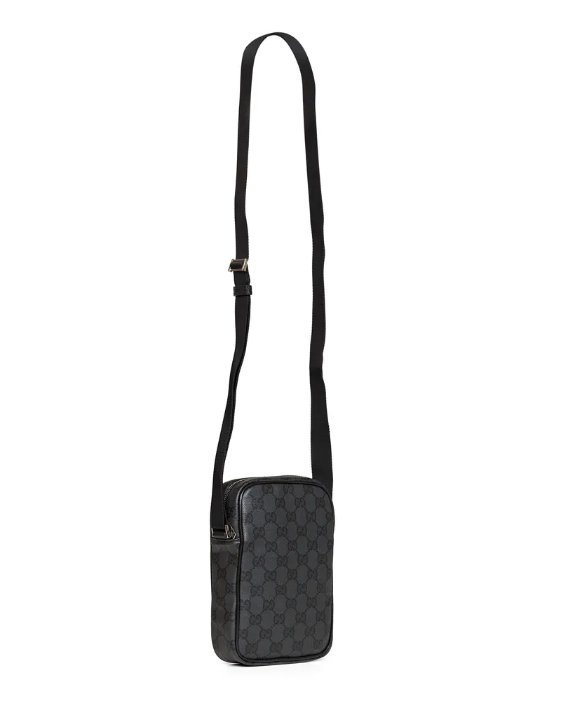 Gucci Men's Mini Bag Essence Classic Black Leather Lambskin Messenger Black