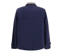 Men's Virgin Wool Jacket Withnappa Inserts Blue Fleece Ovis Aries
