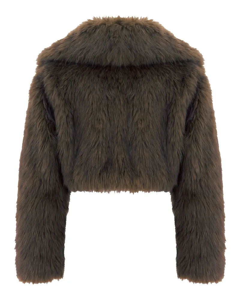 Patrizia Pepe Faux Fur Jacket — Green Green