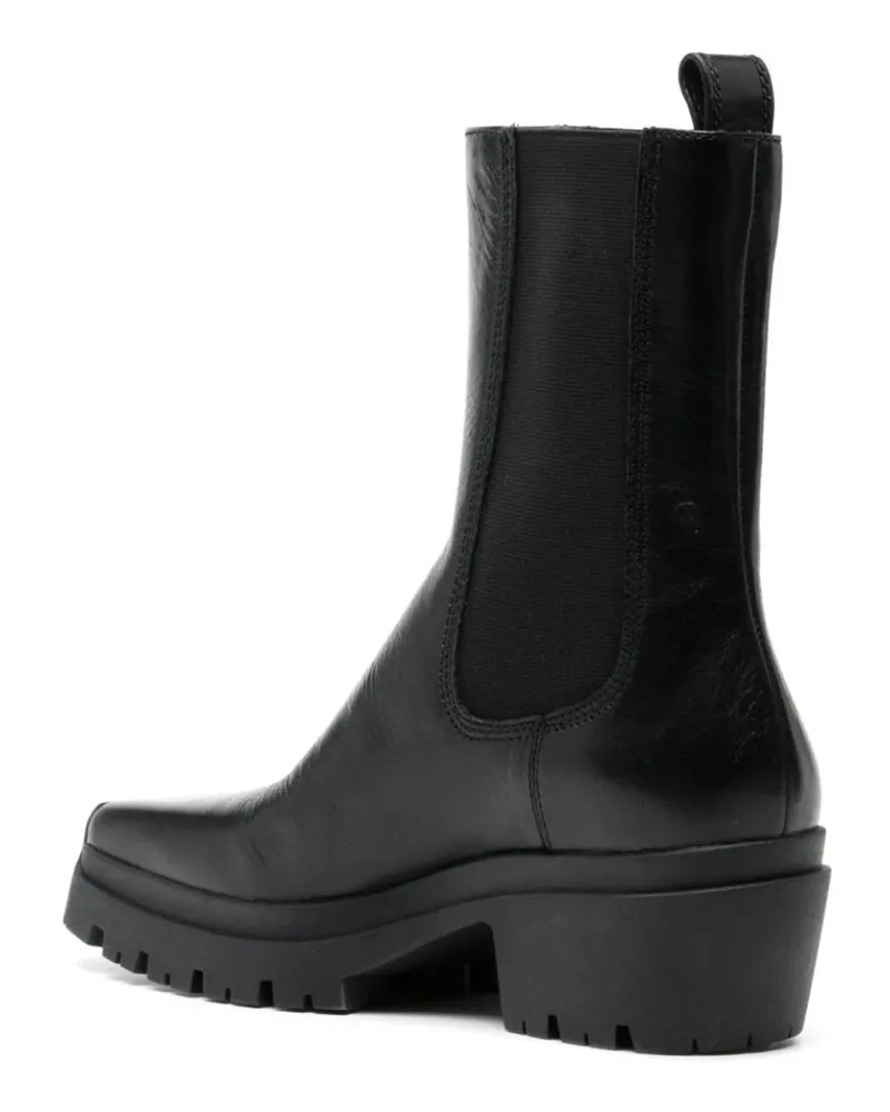 Alexander Wang Women's Terrain Boots Black Leather Rubber Sole Black