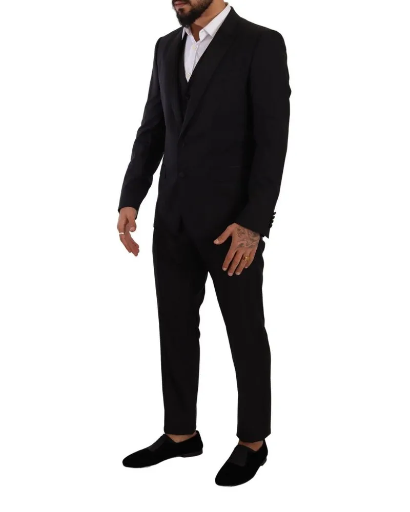 Dolce & Gabbana Virgin Wool Three-Piece Pant Suit — Black Black