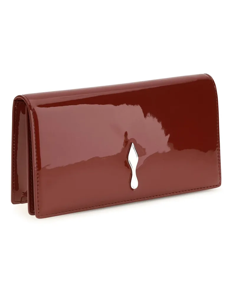 Christian Louboutin Women's Bettina Clutch Patent Empire-Silver Calf Leather Bos Taurus Shoulder Bags Empire/silver Red