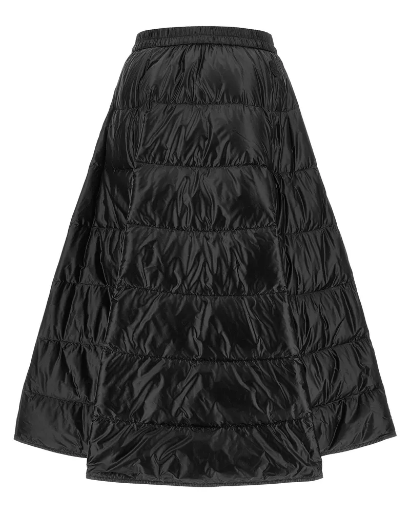 Moncler Feather-Padded Padded Skirt — Black Black