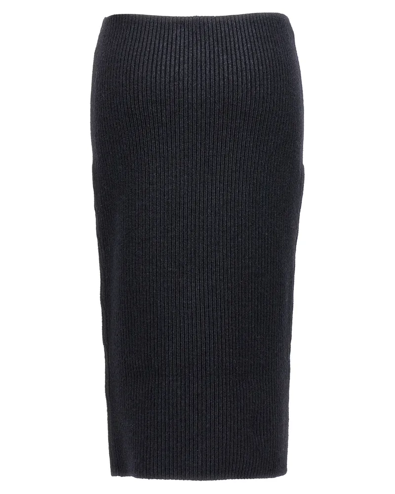 Tom Ford Ribbed Wool Skirt — Black Black