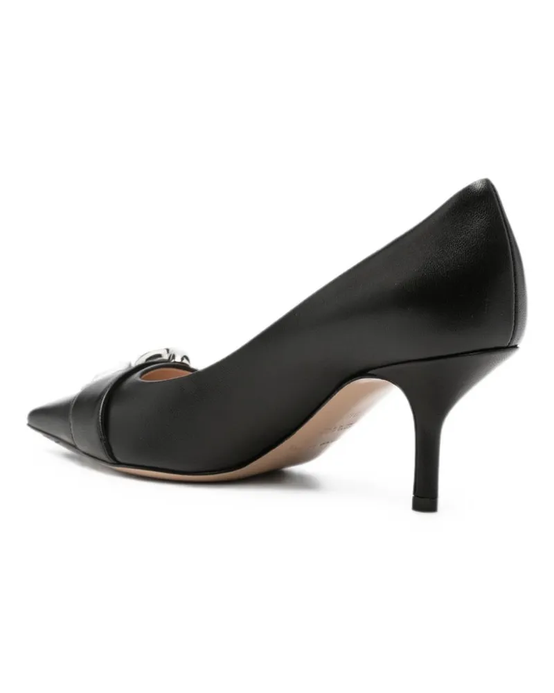 Emporio Armani Buckle-Detail Leather Pump — Black Black