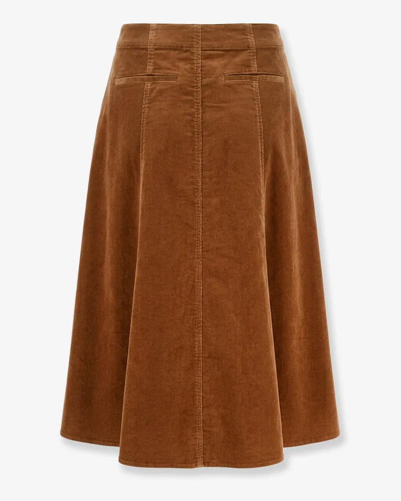 Ralph Lauren Women's A-Line Corduroy Skirt Brown Cotton Brown