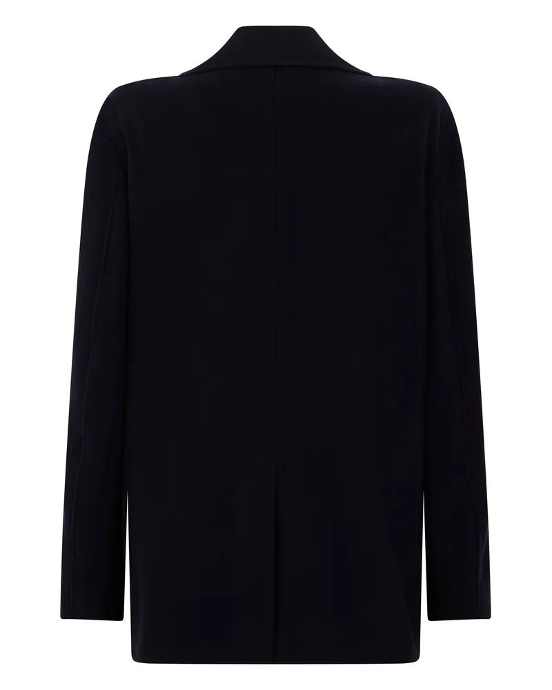 Canali Men's Coat Double-Breasted Wool Blue Navy