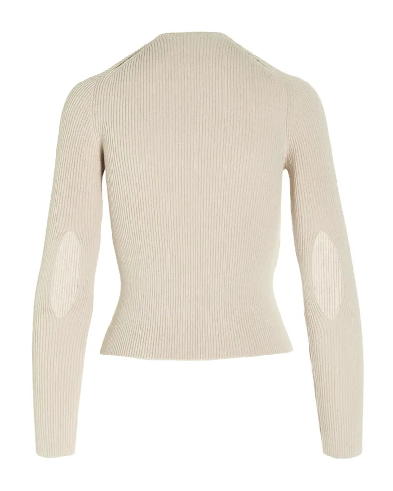 Fendi Cotton Blend Cardigan — Beige Beige