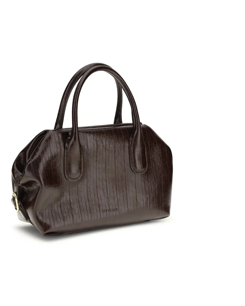 THEMOIRÈ Women's Tallia Trank Small Shoulder Bag Chocolate Plum Polyurethane Brown