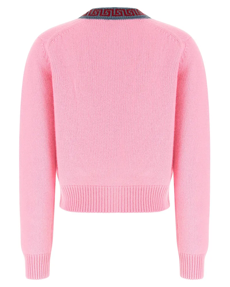 Versace Women's Multicolor Virgin Wool Cardigan Clothing Pink