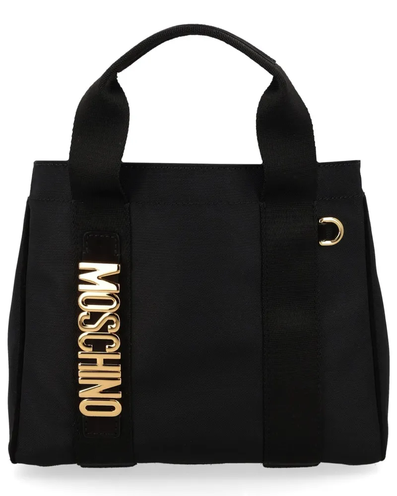 Moschino Women's Tote Bag Carry Me Black Polyester Viscose Handbags Hand Black