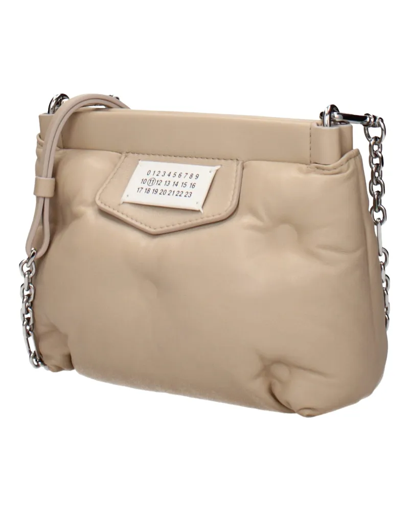 Maison Margiela Women's Beige Leather Crossbody Bag Beige