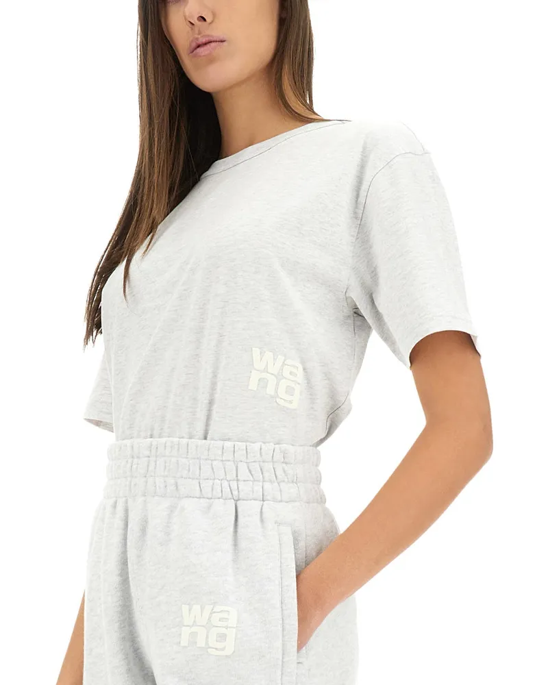 Alexander Wang Cotton Crewneck T-Shirt — Gray Gray