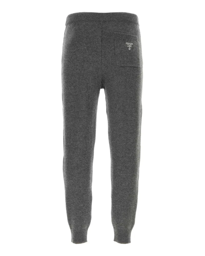 Prada Men's Dark Grey Cashmere Joggers Ardesia Exterior: Pantaloni Gray