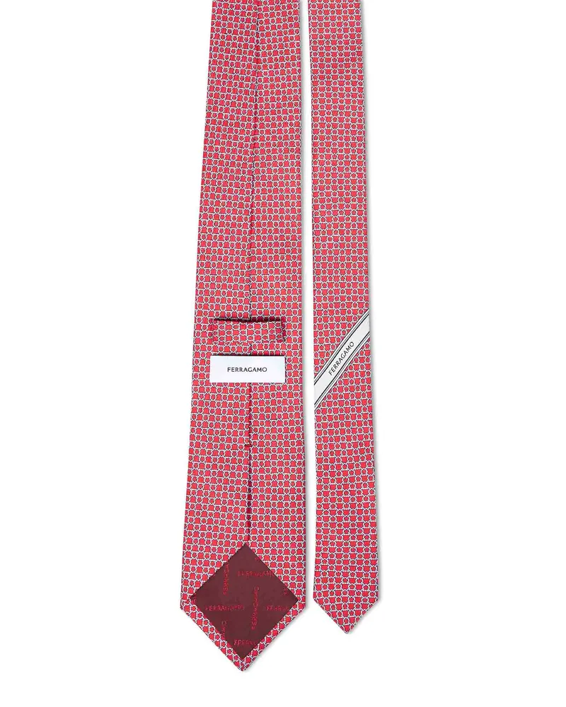 Ferragamo Men's Silk Twill Tie Carato Red Ties & Bow Red