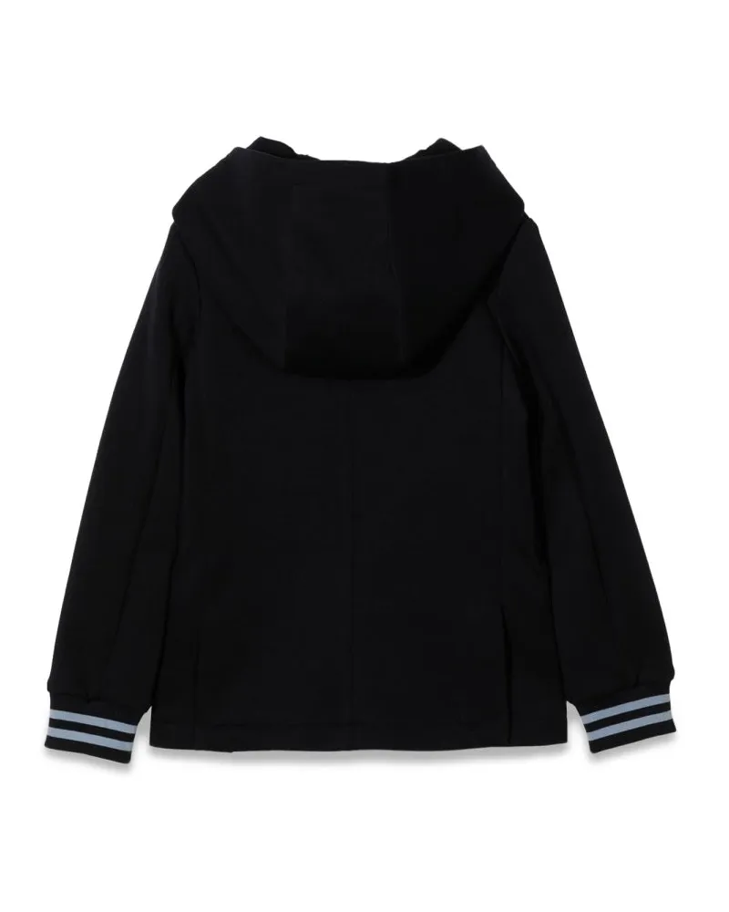 Emporio Armani Logo Cotton Blend Jacket — Blue Blue