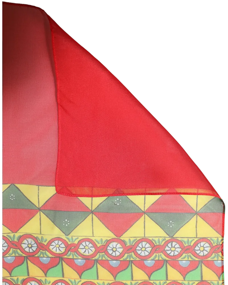 Dolce & Gabbana Silk Geometric Print Scarf — Red Red