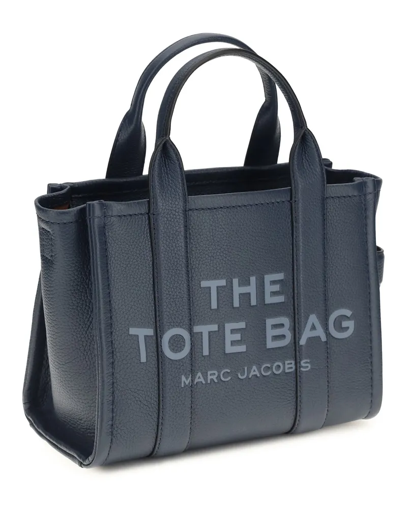 Marc Jacobs Women's The Small Tote Handbag Blue Sea Calf Leather Bos Taurus Handbags Hand Bags Blue