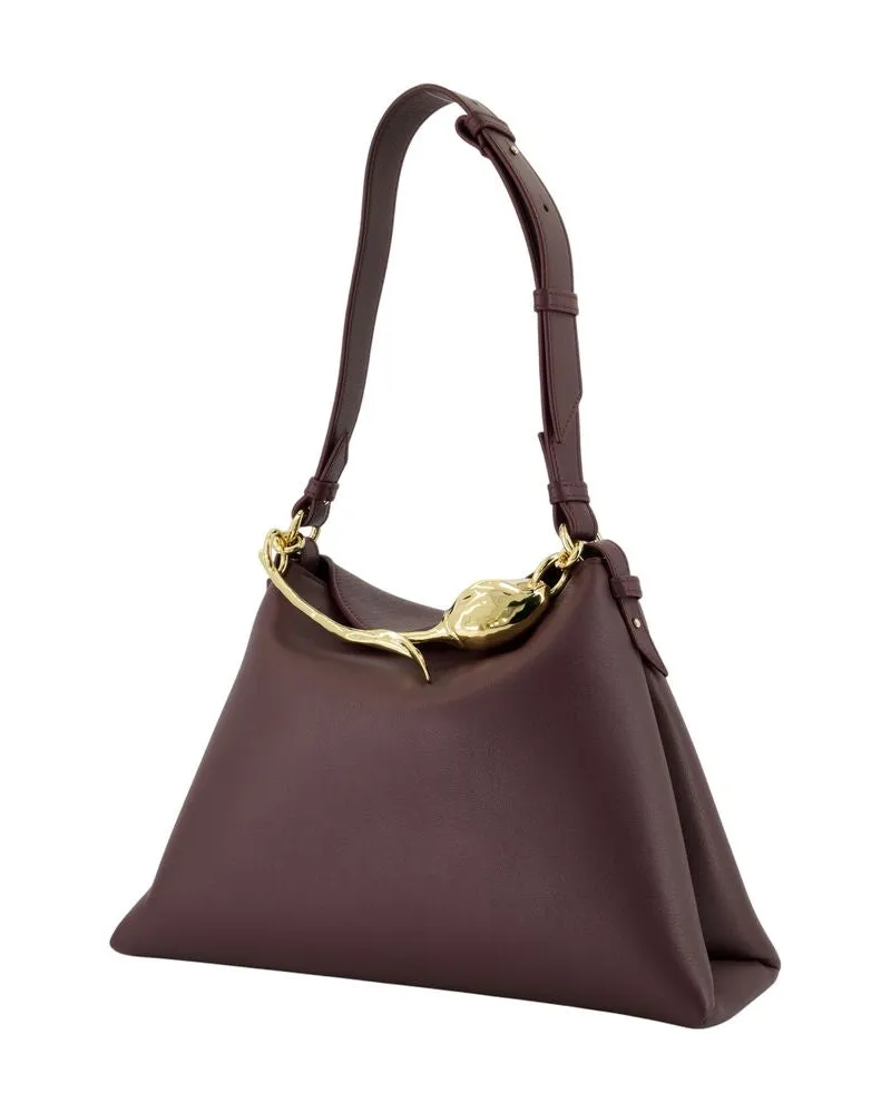 Erdem Women's Bloom Large Shoulder Bag -  Leather Brown Calfskin Handbags-Purses Brown