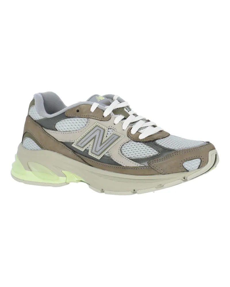 New Balance Unisex Sneakers Green Leather Multicolor