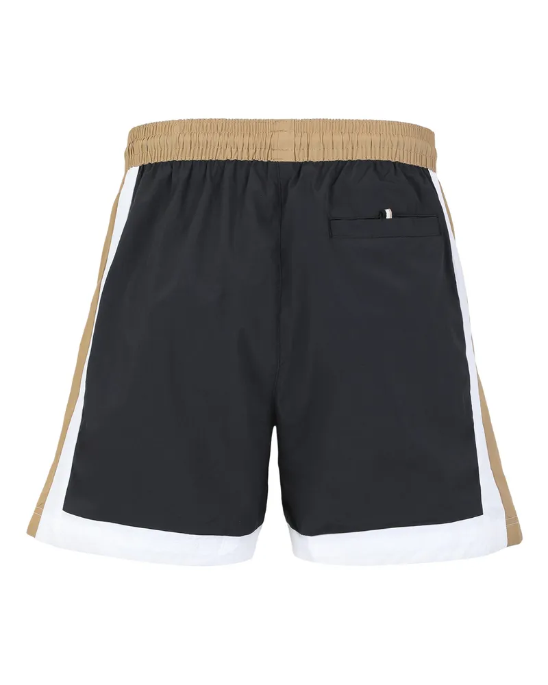 HUGO BOSS Men's Multicolor Nylon Beach Shorts Polyester Beachwear Sea Clothing Black