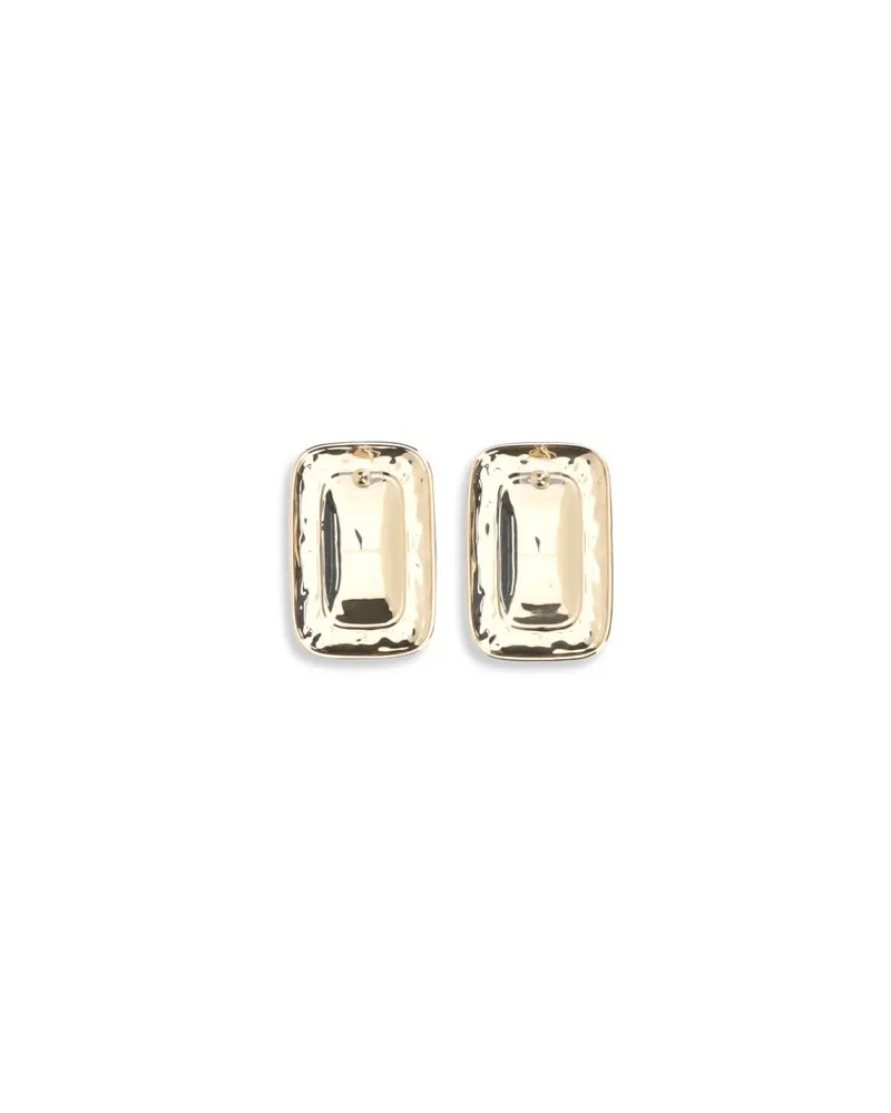 Self-Portrait Black Enamel Gold Brass Earrings — Gold Gold