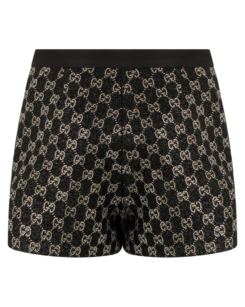Gucci Women's Shorts With Rhinestones Black Viscose Black