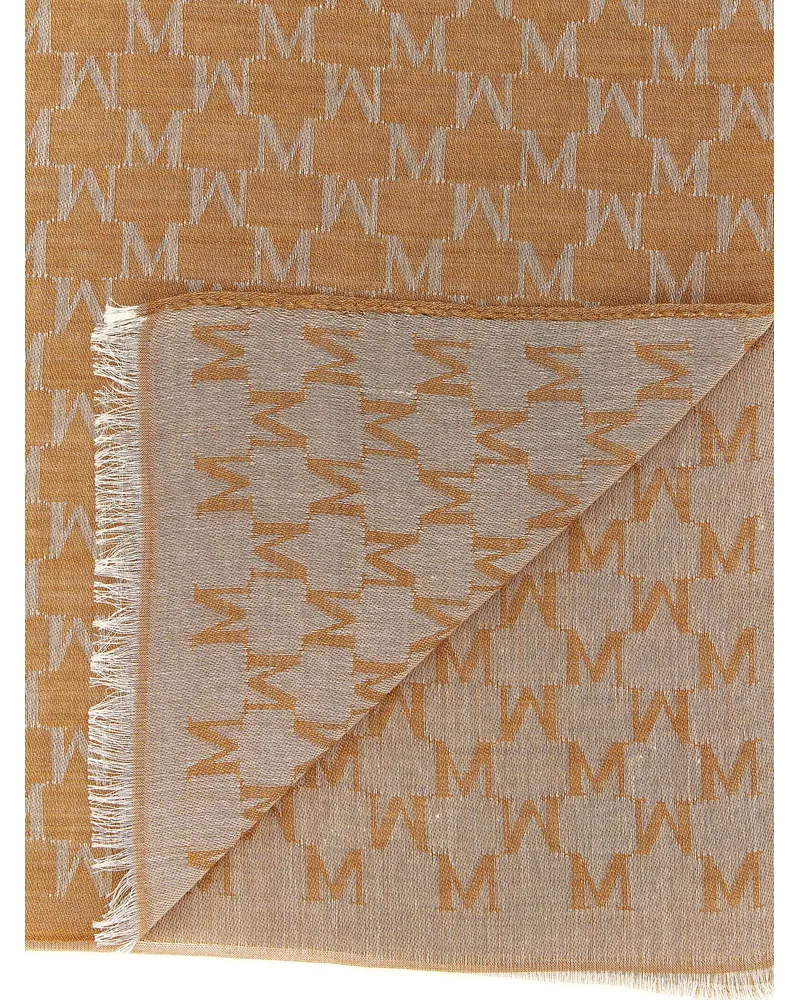 Max Mara Monogram Jacquard Stole — Camel Camel