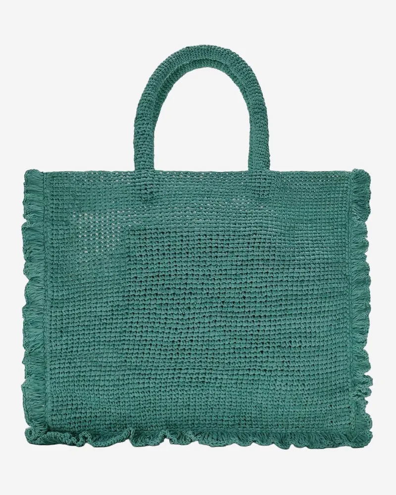 MC2 Saint Barth Women's Raffia Bag Volant Green Shoulder Green