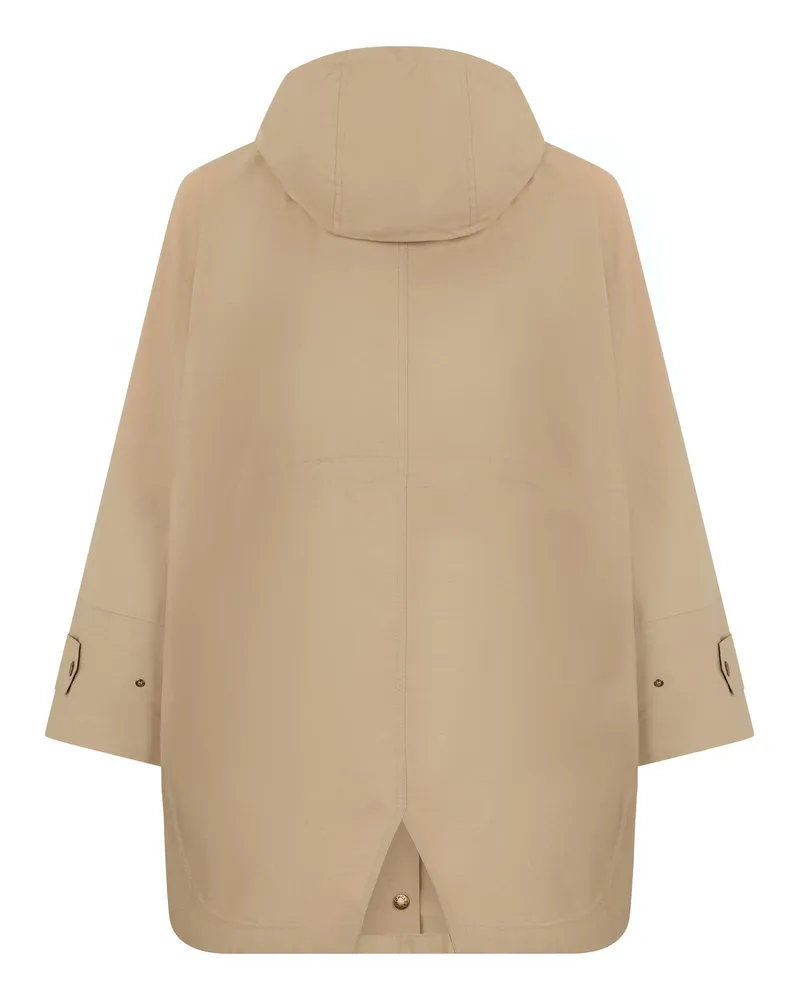 Moncler Hooded Cotton-Blend Coat — Beige Beige