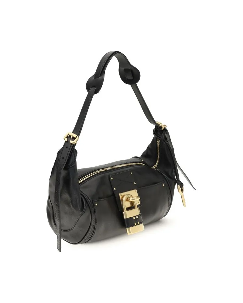 Chloé Women's Black Calf Leather Bos Taurus Shoulder Bag Black