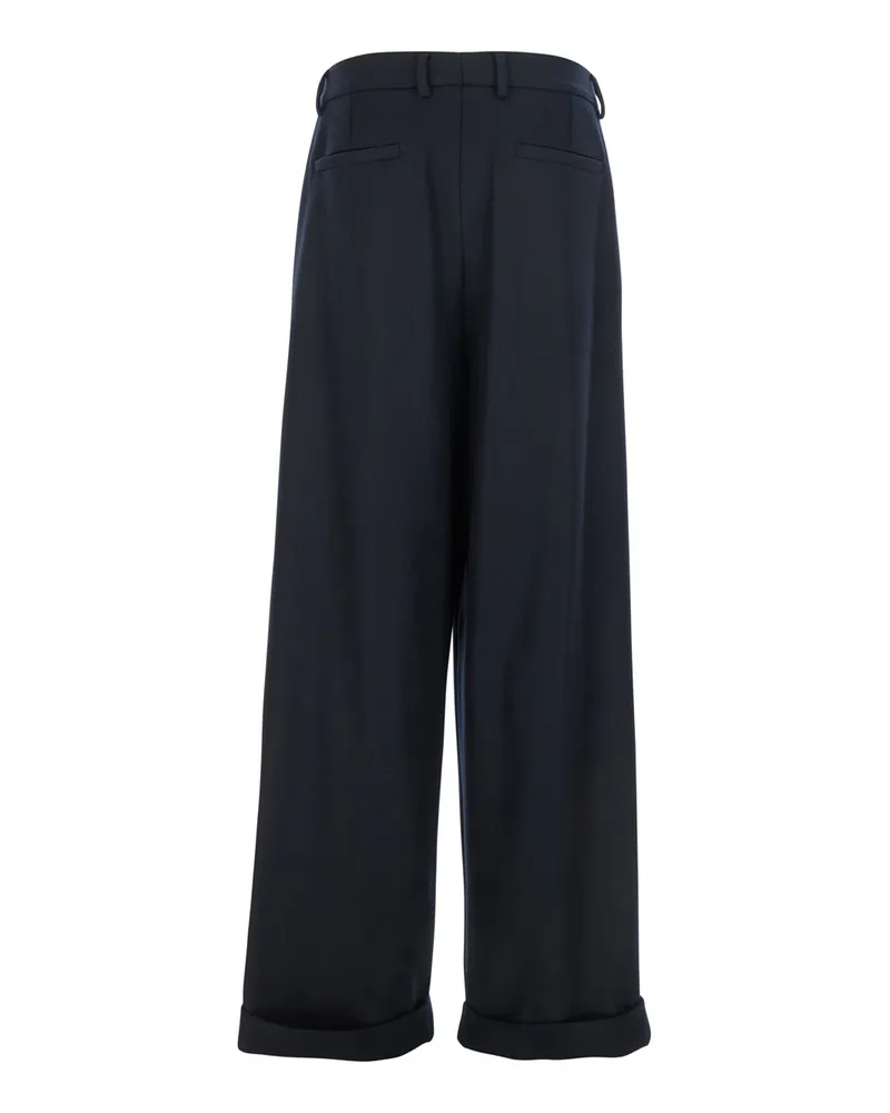 Dolce & Gabbana Men's Black Wool Pants With Belt Loops Virgin Trousers Black