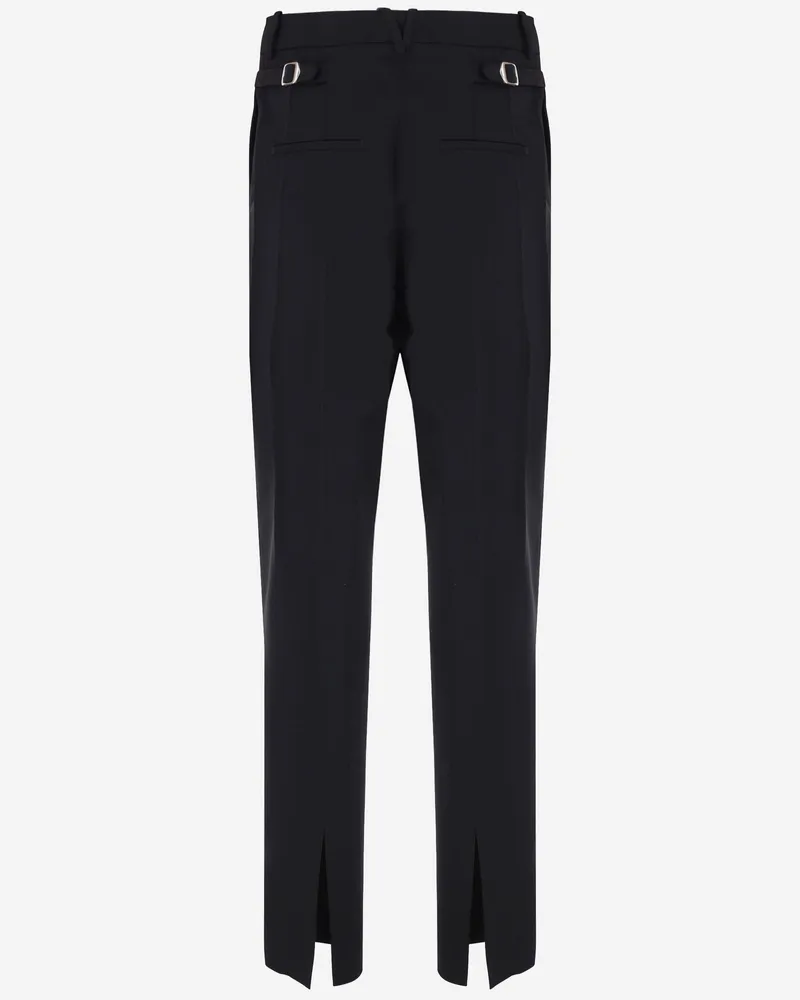 Bottega Veneta Grain de Poudre Wool Trousers — Black Black