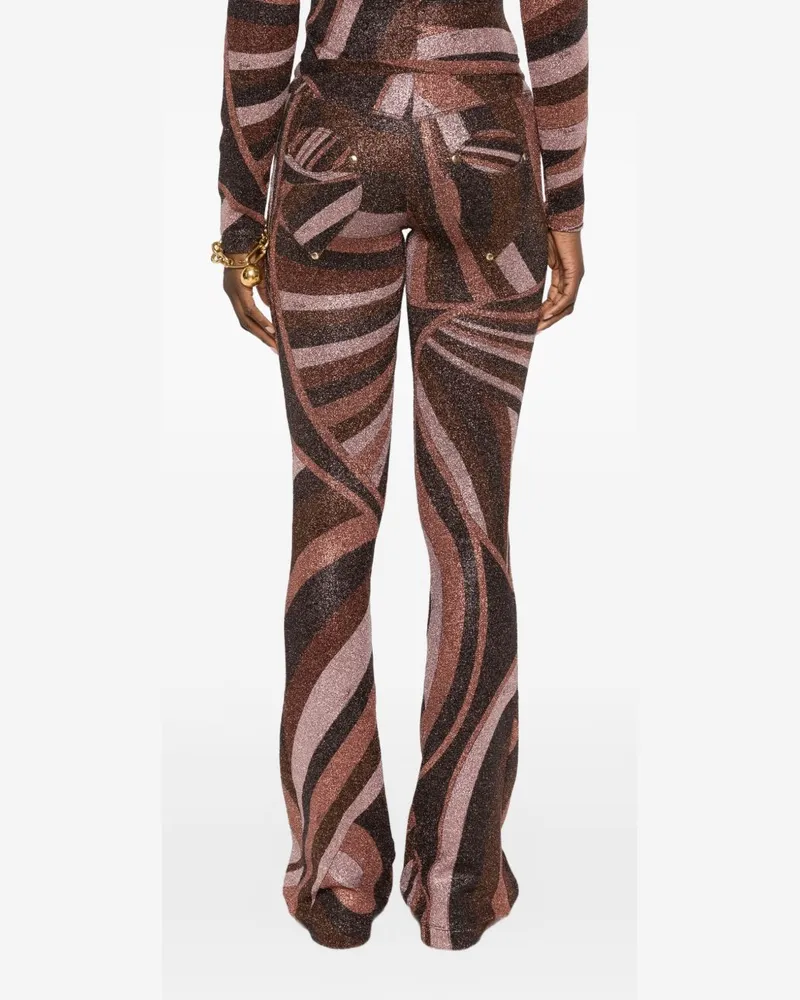 Emilio Pucci Abstract Print Trousers — Brown Brown