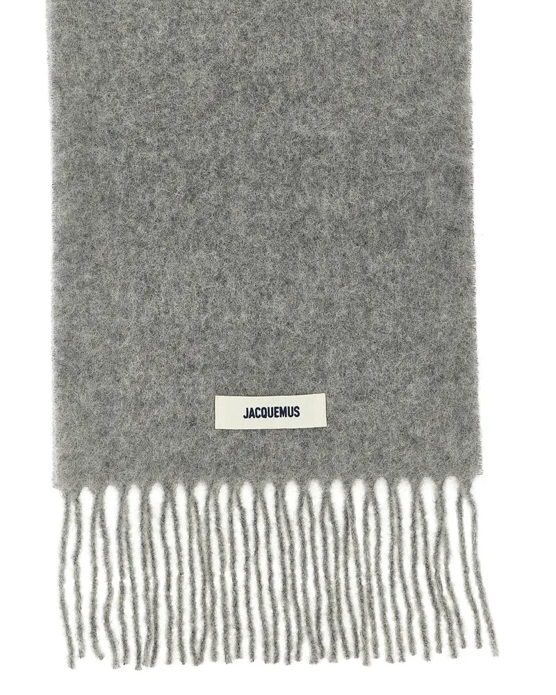 Jacquemus Men's Gray Alpaca Leather Foulard Accessory Gray