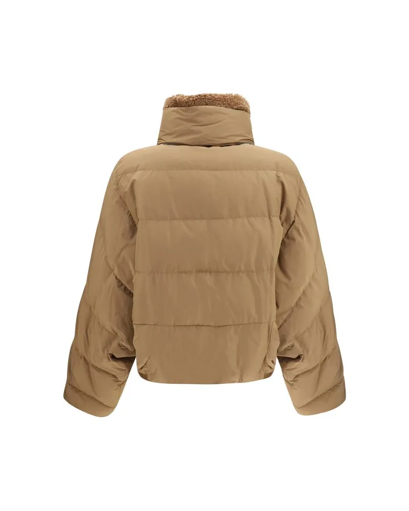 Brunello Cucinelli Women's Beige Goose Down Full-Length Jacket Clothing Beige