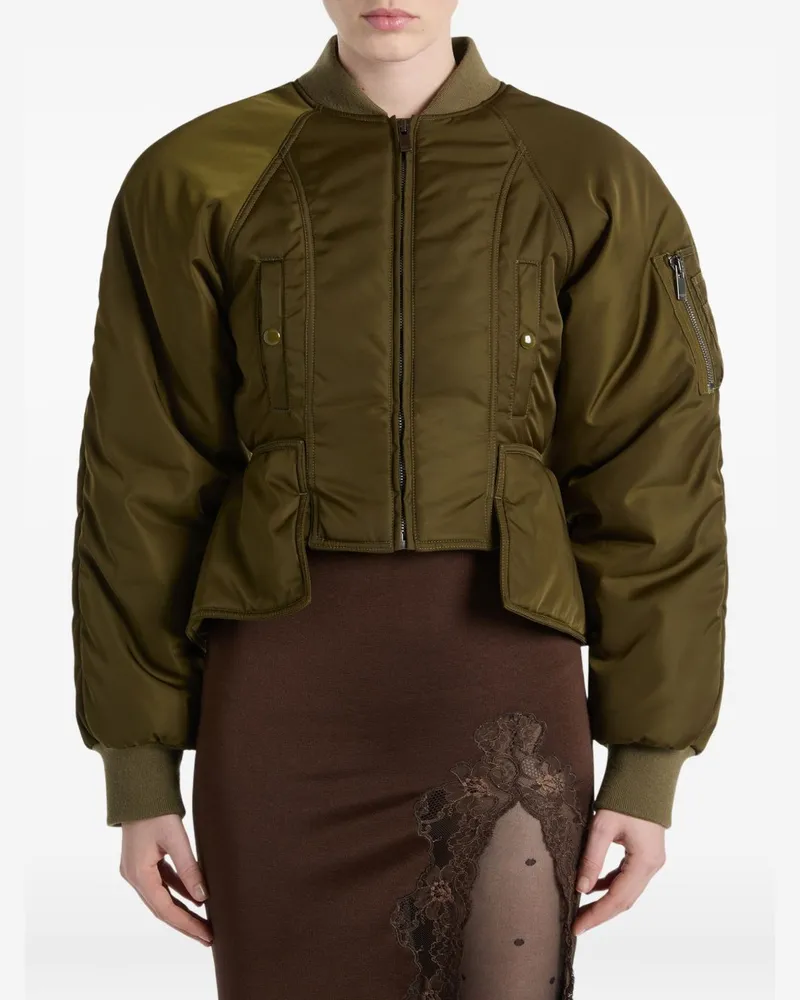 Balmain Nylon Bomber Jacket — Olive Olive