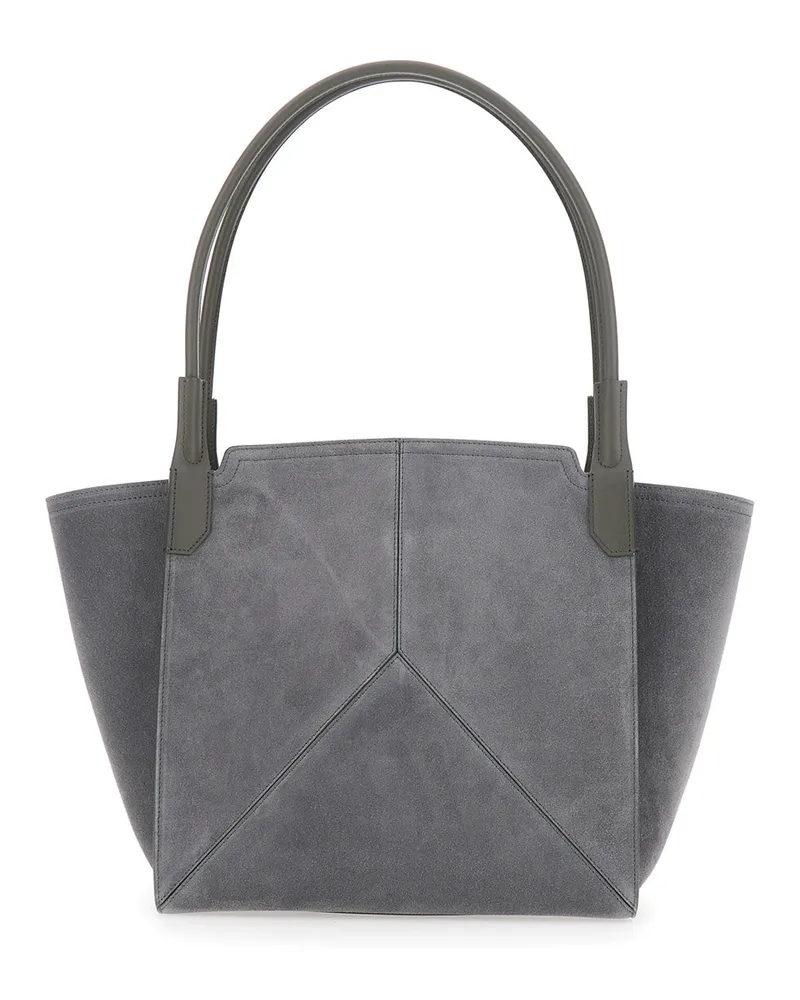 Victoria Beckham Women's Handbag Victoria Piccola Grey Suede Calf Leather Handbags Hand Bags Gray