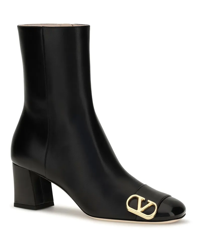 Valentino Garavani Women's Veeside Leather Ankle Boots Nero Black