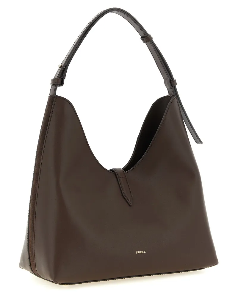 Furla Goccia M Shoulder Bag — Brown Brown