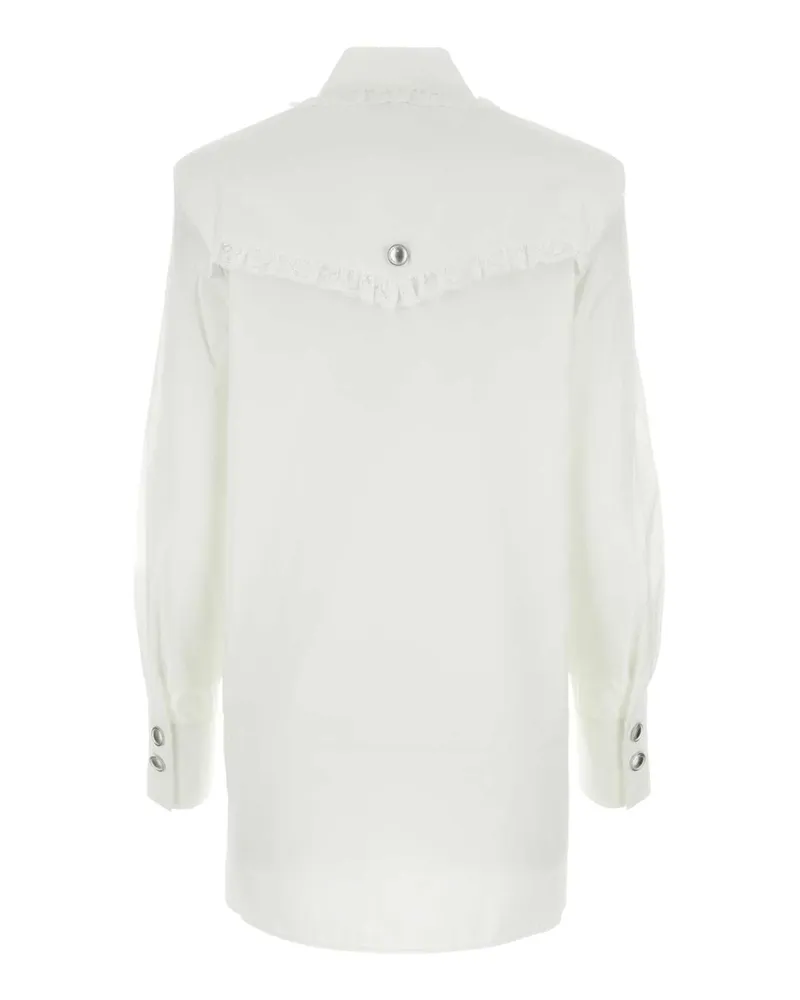 Alessandra Rich Women's White Poplin Shirt Dress Exterior: Cotton Abiti White