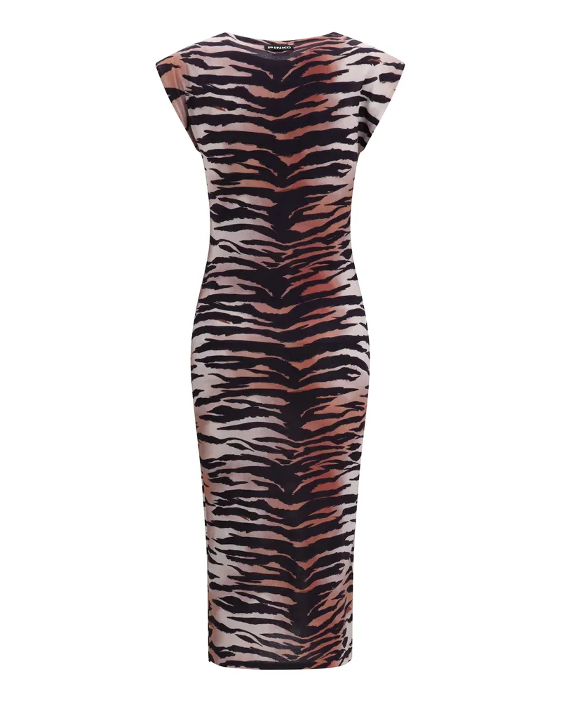 Pinko Women's Tiger Print Dress Multi.nero-Beige Cotton; Nylon Multi.nero/beige Multicolor
