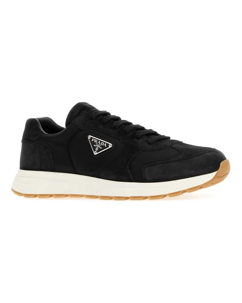 Prada Men's Black Re-Nylon And Suede Sneakers Nero Black
