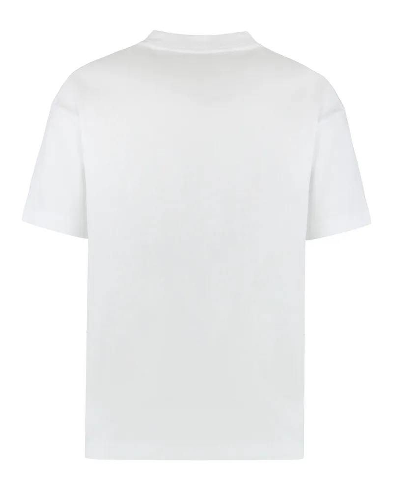 Palm Angels Men's Round Neck Cotton T-Shirt White T-Shirts And Polos White